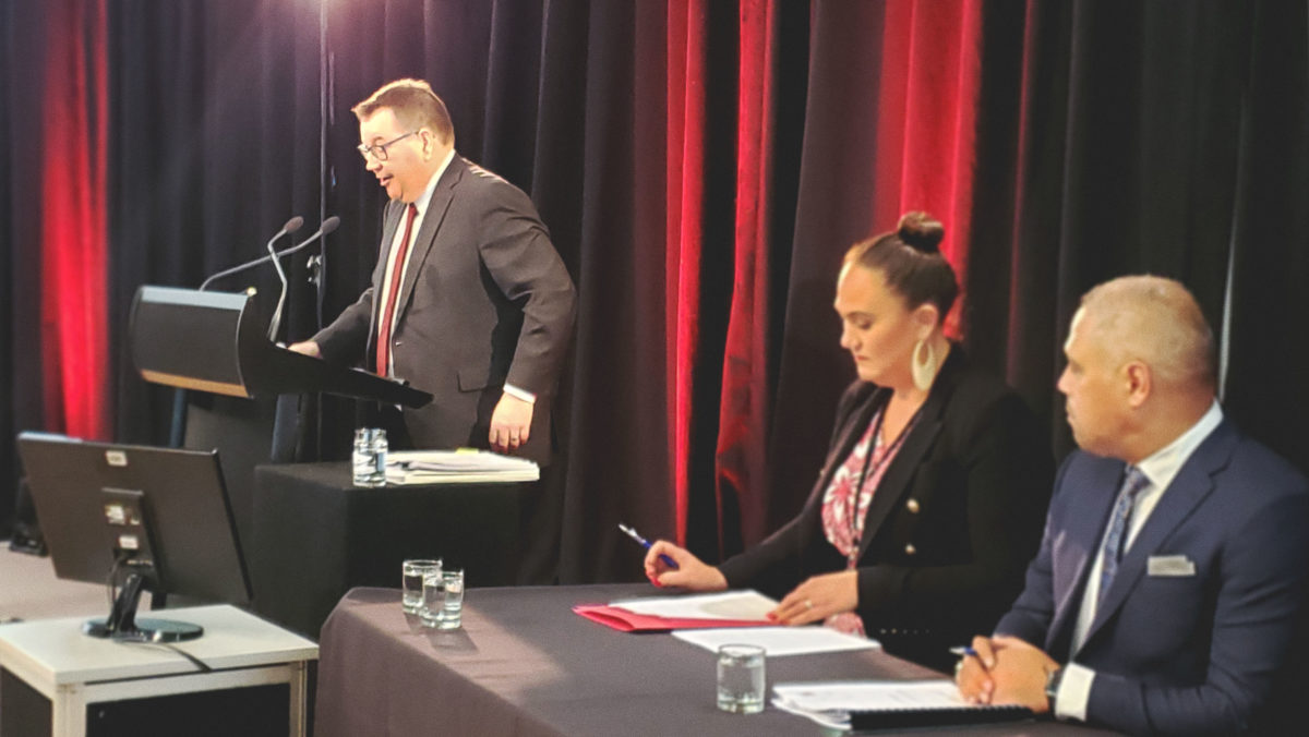 Labour Finance Minister Grant Robertson delivers the Wellbeing Budget in The Beehive. Labour Ministers, from left, Social Development and Employment Minister Carmel Sepuloni and Associate Health Minister (Māori Health) Peeni Henare.