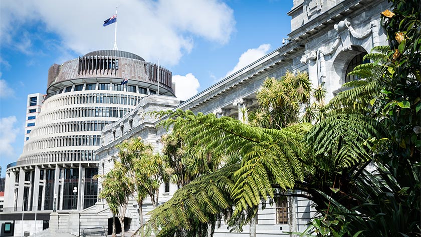 The Beehive and NZ Parliament building in Wellington. PHOTO: ADOBE STOCK