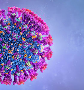 Coronavirus COVID-19 Delta variant. B.1.617.2 mutation virus cell. PHOTO: ADOBE STOCK