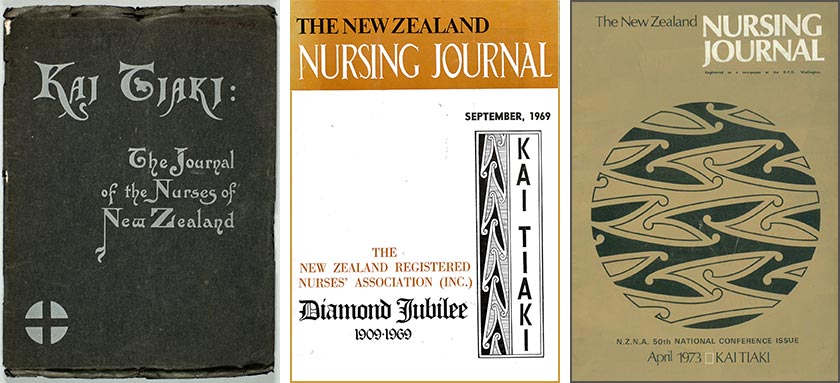 From left to right: Kai Tiaki cover 1908, Kai Tiaki Diamond Jubilee cover 1969, Kai Tiaki 50th National Conference cover 1973