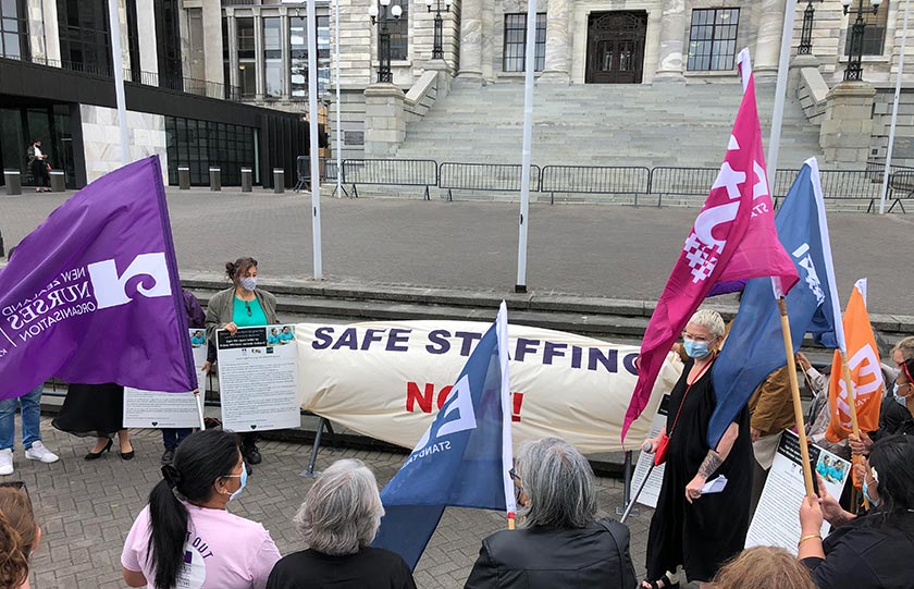 The safe staffing petition being delivered to Parliament