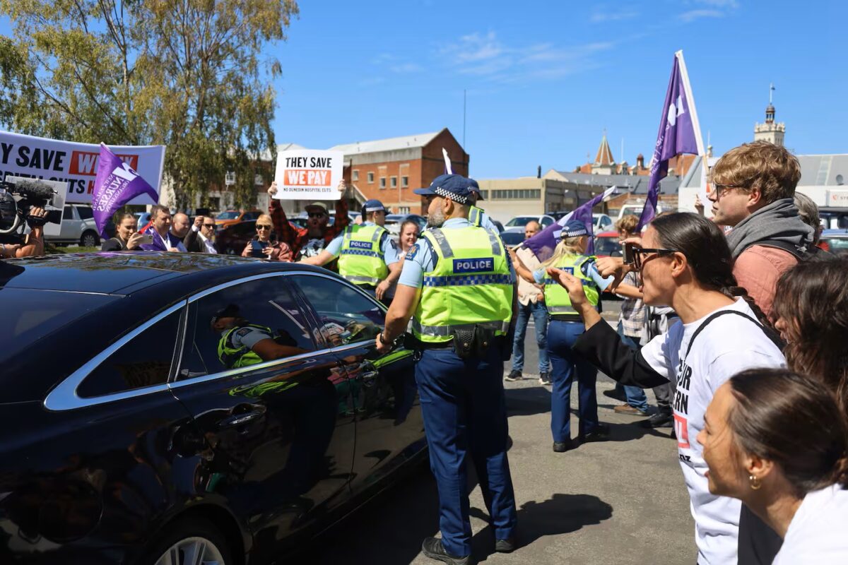 Protests erupt after ‘shell’ Dunedin Hospital announcement by new health minister