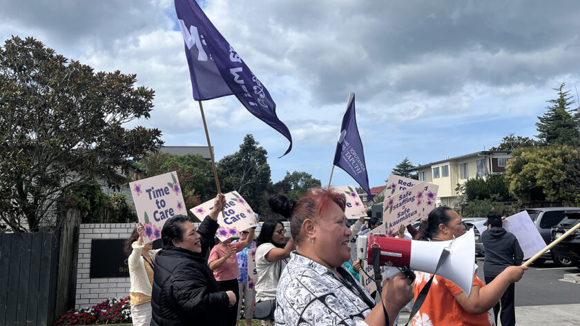 Impromptu picket at Auckland retirement home over proposed roster changes About 20 nursing and carer staff at Oceania's Lady Allum Retirement Village in Auckland's leafy Milford suburb carried out an impromptu picket yesterday, after a proposed restructure.