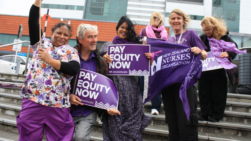 Purple reigns — nurses show true colours for pay equity around motu 'You put so much on yourself to help and not being shown the same support as men is sad.'