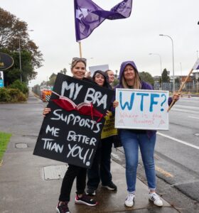 'I think we often get forgotten about' -- Frustrated, understaffed district nurses picket Minister of Health's electorate office