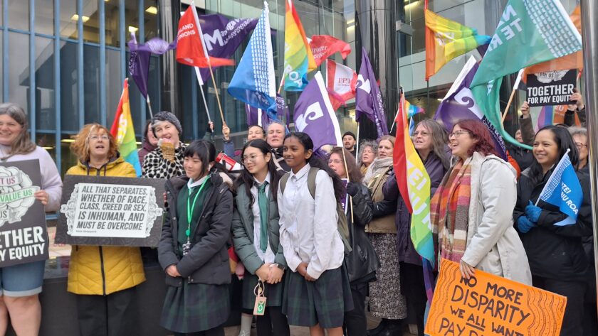 High Court becomes new frontline in battle to win back pay equity rights 'It's unacceptable we're standing here in front of the High Court fighting for our rights.'