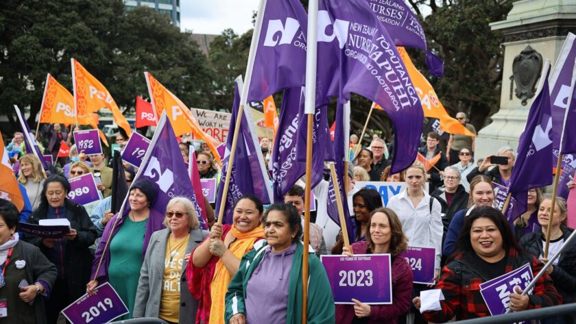 Manapōti wāhine: ‘Still fighting’ for economic equality 133 years after suffrage 'You look beautiful! Powerful and strong!' Feminist crowd grooves into Parliament to 'girls just have funds'.